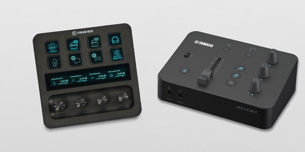 Angle image of ELGATO STREAM DECK and Yamaha ZG02 Gaming Mixer